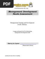 Management Development Needs Assessment: Survey To Assess