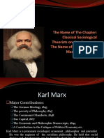 The Name of The Chapter: Classical Sociological Theorists On Development. The Name of The Topic: Karl Marx (1818-1883)