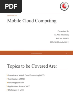 Mobile Cloud Computing: Seminar On