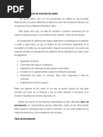 Tipos de Presupuesto de Inversión de Capital