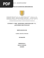 Actividad 10 - Tarea Neurociencia, Morfofisiología y Yo. Qué Aprendí Como Psicólogo