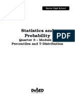 Statistics and Probability: Quarter 3 - Module 7: Percentiles and T-Distribution