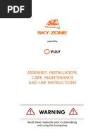 Warning: Assembly, Installation, Care, Maintenance and Use Instructions