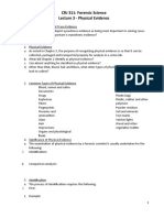 CRJ 311: Forensic Science Lecture 3 - Physical Evidence