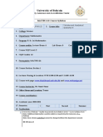 University of Bahrain: MATHS 122 Course Syllabus