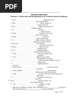 Second Conditional Exercise 1: Put The Verbs Into The Right Tense So As To Form The Second Conditional