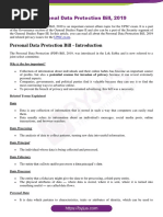 Personal Data Protection Bill - Introduction