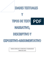 1 El Texto. Propiedades Textuales. Textos Narrativos, Descriptivos y Expositivo-Argumentativos