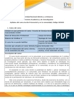 Syllabus Del Curso Acción Psicosocial y en La Comunidad