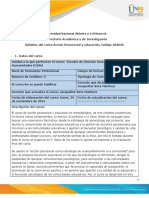 Syllabus Del Curso Acción Psicosocial y Educación