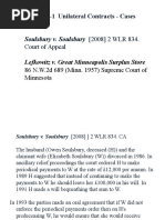 TOPIC 1-1 Unilateral Contracts - Cases: Soulsbury v. Soulsbury (2008) 2 WLR 834