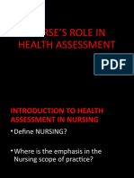 Nurse'S Role in Health Assessment