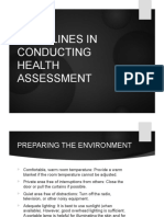 Guidelines in Conducting Health Assessment