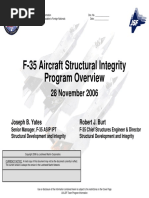 F-35 Aircraft Structural Integrity Program Overview: 28 November 2006