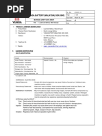 Yuasa Battery (Malaysia) Sdn. BHD.: II. Hazards Identification Ghs Classification