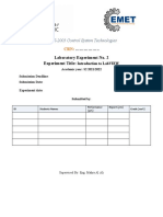 EMIS-2003 Control System Technologies: .. Laboratory Experiment No. 2 Experiment Title