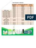 New Product Prices Products Members' Price Suggested Retail Price Point Value