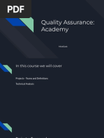 Quality Assurance: Academy: Mindgeek