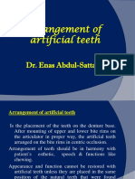 Arrangement of Artificial Teeth: Dr. Enas Abdul-Sattar