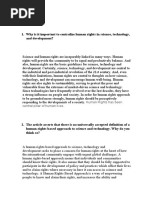 Why Is It Important To Centralize Human Rights in Science, Technology, and Development?