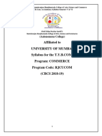 Affiliated To University of Mumbai Program: COMMERCE Program Code: RJCUCOM (CBCS 2018-19)