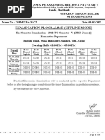 07.02.2022 - Examination Schedule - UG (V) & PG (III) Semester - TC