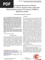 An Experimental Research On Partial Replacement of River Sand by Silica Sand and Partial Replacement of Cement by GGBS in Rigid Pavements