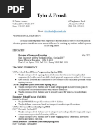 Tyler J French Resume