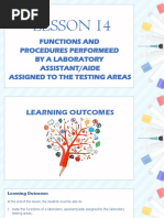 Lesson 14: Functions and Procedures Performeed by A Laboratory Assistant/Aide Assigned To The Testing Areas