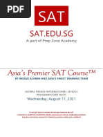 GIIS SAT Course - Starting August 11, 2021