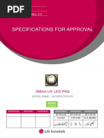 Specifications For Approval: 395nm UV Led PKG