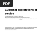 Customer Expectations of Service: Earning