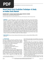 Novel Stock Crisis Prediction TechniqueA Study On Indian Stock Market