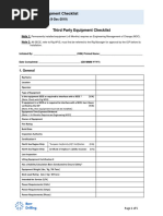 Third Party Equipment Checklist