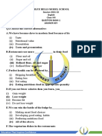 Blue Bells Model School Session 2021-22 English Class VIII Question Bank-1 Answer Key