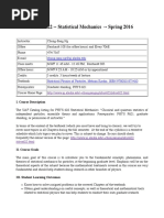 PHYS 622 - Statistical Mechanics - Spring 2016: Chung-Sang - Ng@gi - Alaska.edu