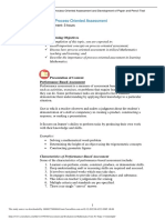 Topic 1: Process-Oriented Assessment: Learning Objectives