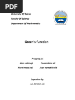 Green's Function: University of Zakho Faculty of Science Department of Mathematics