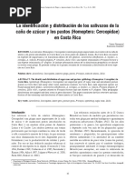 La Identificación y Distribución de Los Salivazos de La Caña de Azúcar y Los Pastos (Homoptera: Cercopidae) en Costa Rica