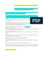 Differentiate Primary and Secondary Production, and Give An Example or Description For Each