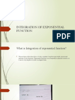 Integration of Exponential Function