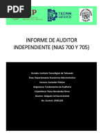 Informe de Auditor Independiente (NIAS 700 Y 705)