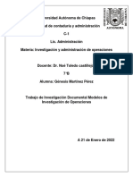 Trabajo de Investigación Documental Modelos de Investigación de Operaciones