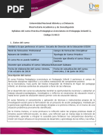 Syllabus Del Curso Práctica Pedagógica Licenciatura en Pedagogía Infantil 2