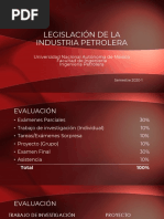 LEGISLACIÓN DE LA INDUSTRIA PETROLERA 2020-1 (Primer Parcial)