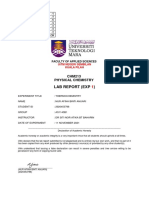 Lab Report (Exp) : CHM213 Physical Chemistry