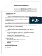 Detailed Lesson Plan in Mathematics 8