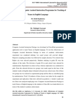 Effectiveness of Computer Assisted Instruction Programme For Teaching of Tenses in English Language