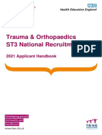 Trauma & Orthopaedics ST3 National Recruitment: 2021 Applicant Handbook