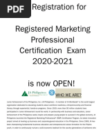 The Registration For Registered Marketing Professional Certification Exam 2020-2021 Is Now OPEN!